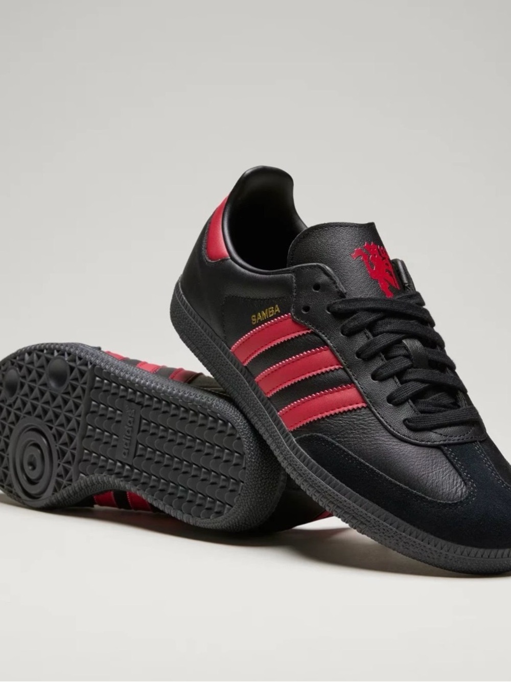 Adidas Samba Black Sneakers with Red Stripes - Picture 2 of 4